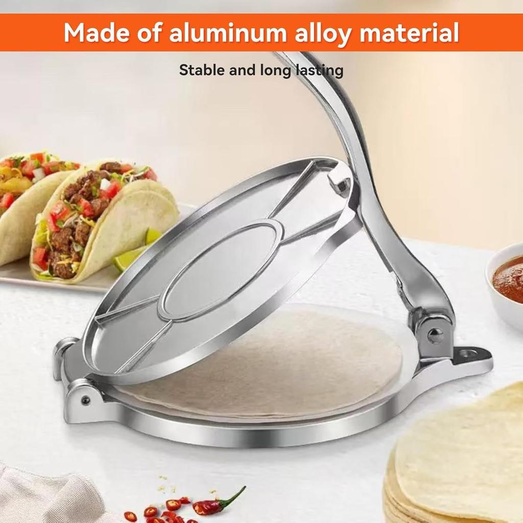 MZMSBAO Tortilla Press, Taco Press, Aluminum Tortilla Maker with Heat-Resistant Plate, Cooking Utensil, Homemade Tortilla Pie Dish, Egg Roll, Baking,
