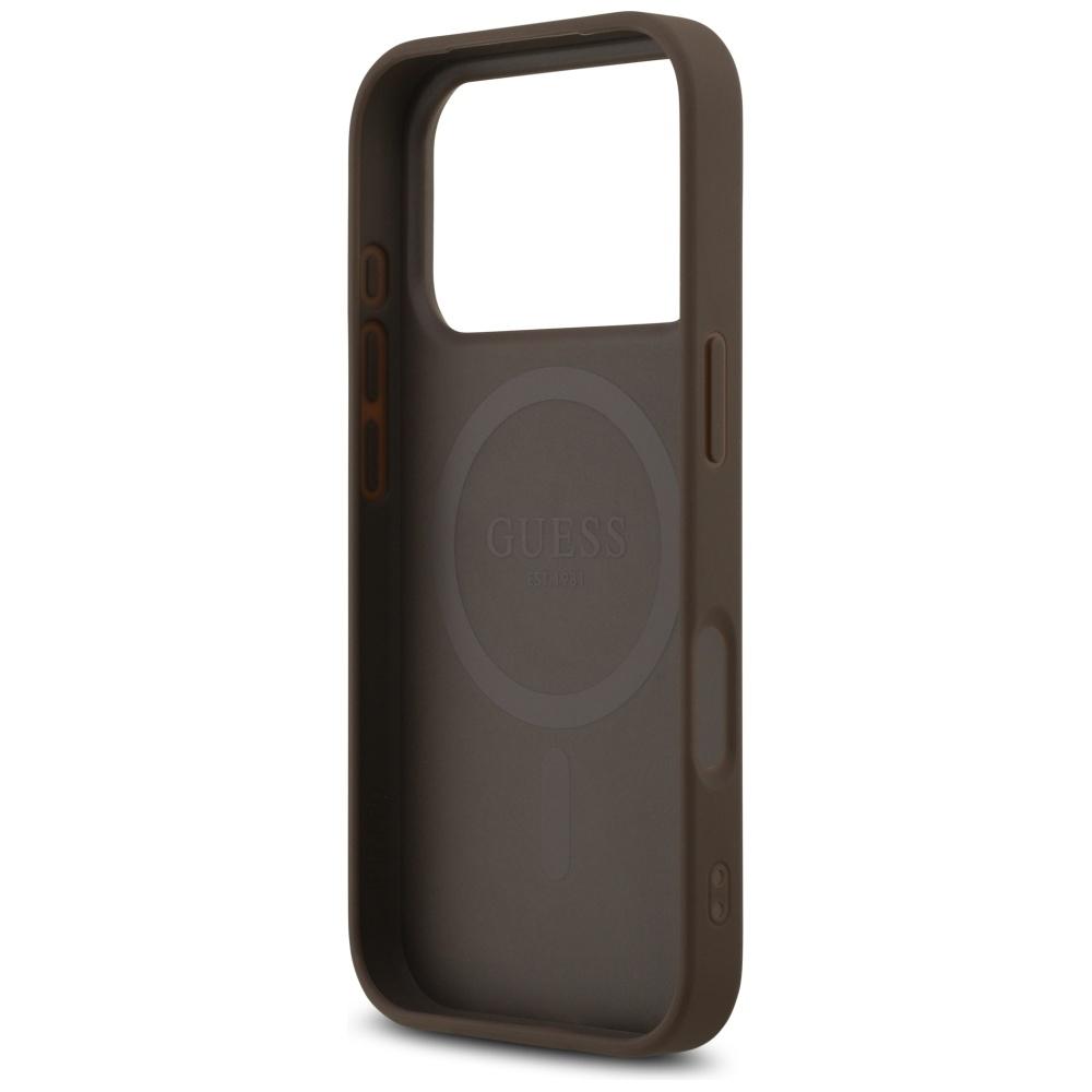 Guess 4G Printed Stripes MagSafe case for iPhone 17 Pro brown