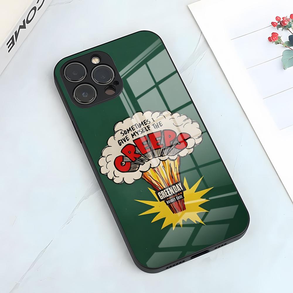 G-Green Day Band Phone Case For IPhone 17 Pro Max 15 Pro 16 14 Plus 12 13 Mini 11 Pro Shockproof Glass Cover
