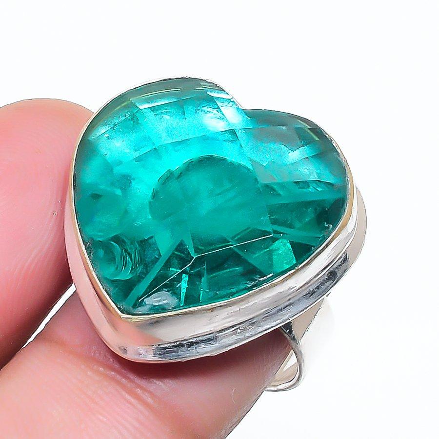 Natural Blue Tourmaline Gemstone 925 Sterling Silver Jewelry Ring Size 6 AR-17149
