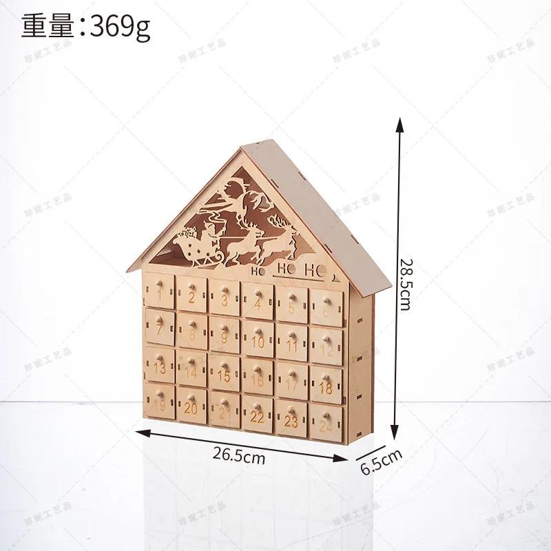 Beliebte Weihnachtsdekorationen Weihnachtsmann Haus Beleuchtung Tisch Heimdekorationen Weihnachten Holz Kalender Häuser