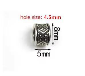 20Pcs/Lot Tibetan Silver Carved Tube Spacer Beads Charms Metal Hollow Big Hole Beads For DIY Bracelet Jewelry Making Accessories
