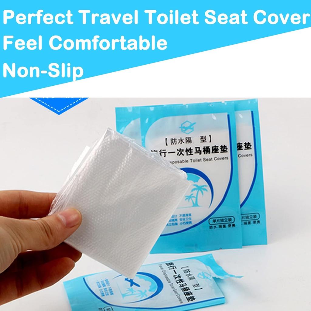 100 PCS Travel Disposable Toilet Seat Cover Individually Wrapped Fit for Kids Potty Training and Adult, Road Trips, Airports,Hot