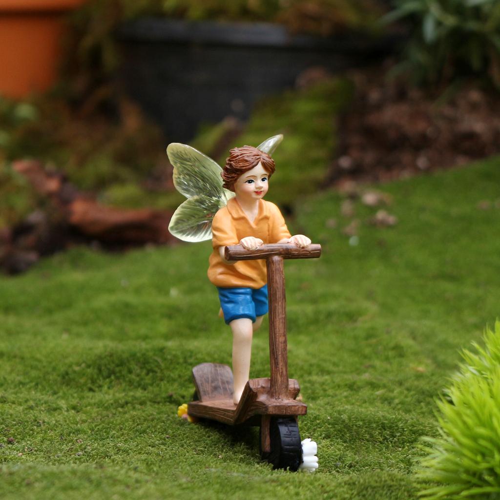 1 piece of flower fairy riding a skateboard, creative outdoor bonsai statue, carefully prepared gift for Valentine's Day/wedding