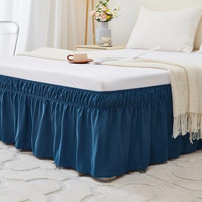 23 Χρώμα καθαρό χρώμα Φούστα κρεβατιού Easy Fit Βαθιά 15 ιντσών 3 όψεων που τυλίγονται γύρω από το κρεβάτι Φούστες με δύο μονά/queen/king size Dust ruffle κρεβάτι