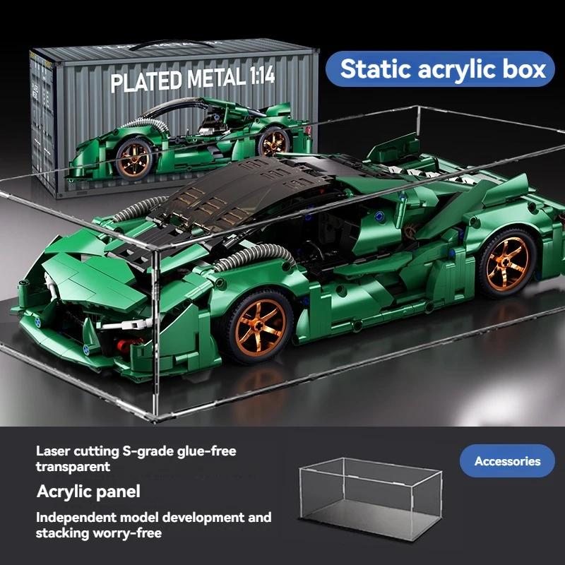 Non-Toxic Creative Technical Building Blocks Diy Green Sports Car Super Racing Building Blocks Brick Moc Model Kids Gift Birthday Gift