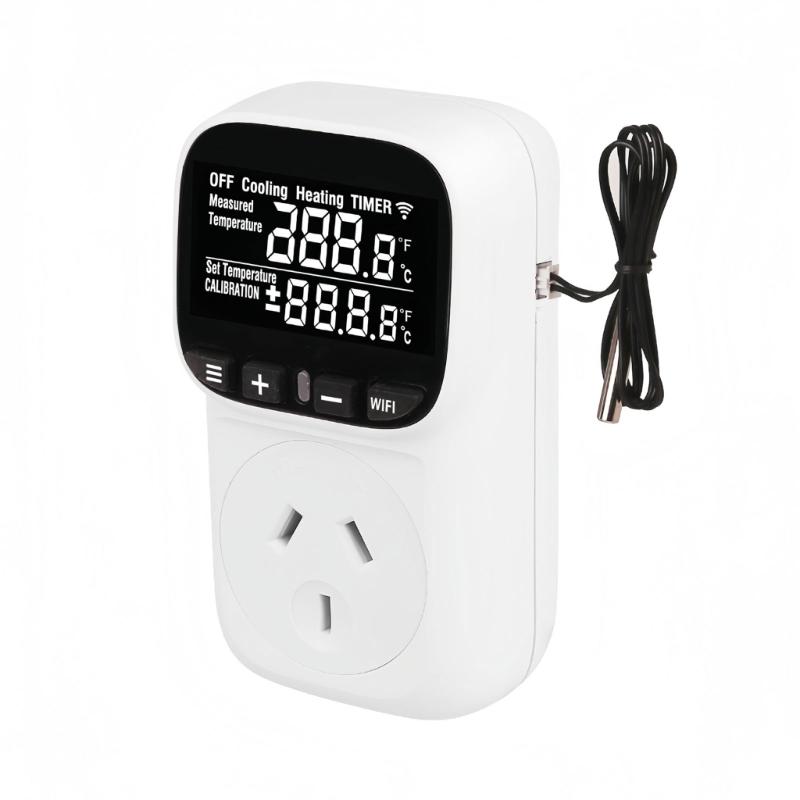 Digital Temperature Controller Outlet Socket Heating Cooling Thermostat With Timer Switches for Refrigerator Aquaculture
