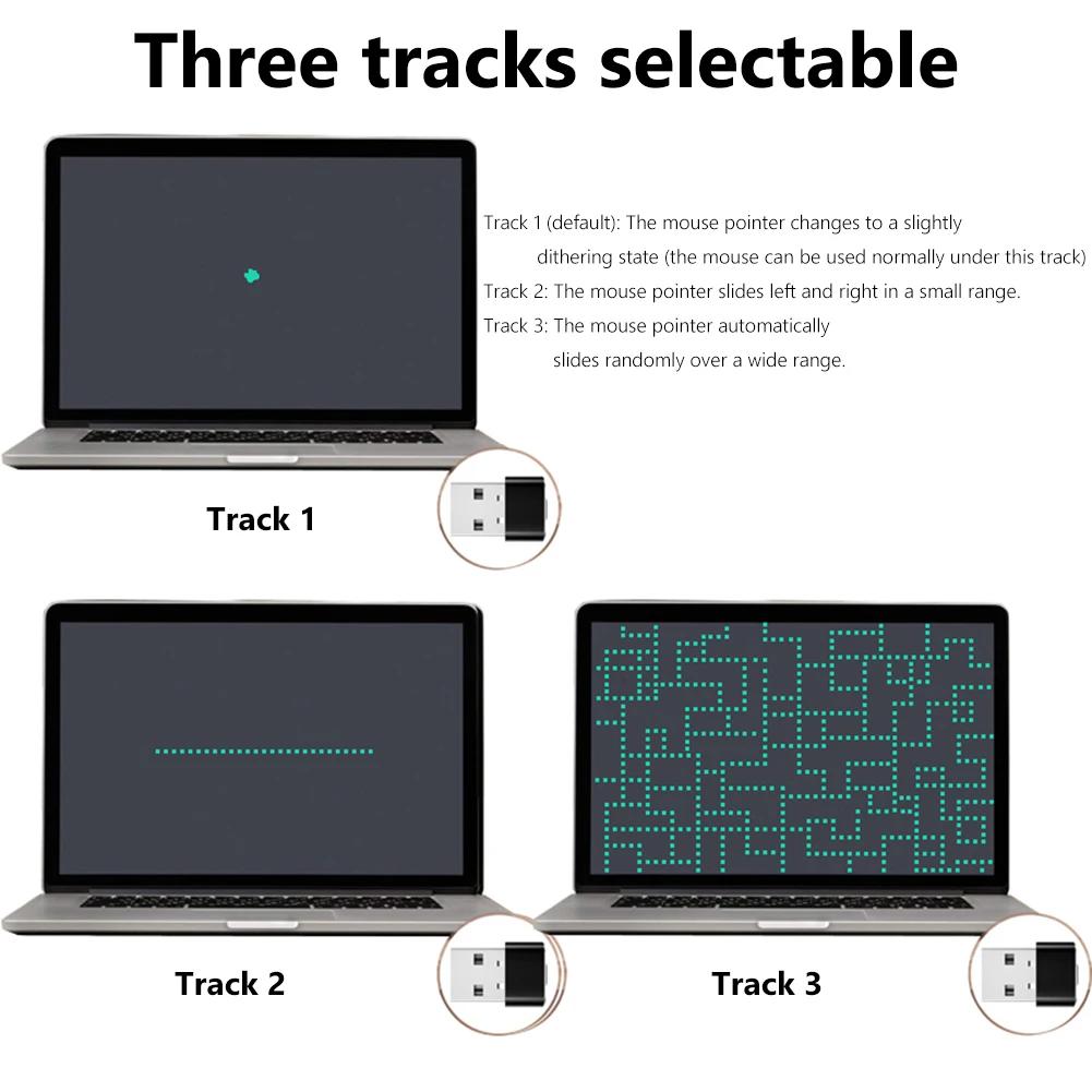 Mouse Jiggler Undetectable Automatic Mover USB/Type-C Port Shaker Wiggler Plug and Play Keeps Awake With ON/OFF Switch For PC