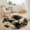 Modern Marble Round Rug Gold Area Rug Blue Round Rug Non-Slip Base Non-Slip Rug Green Round Carpet Floor Living Room Bedroom Mat