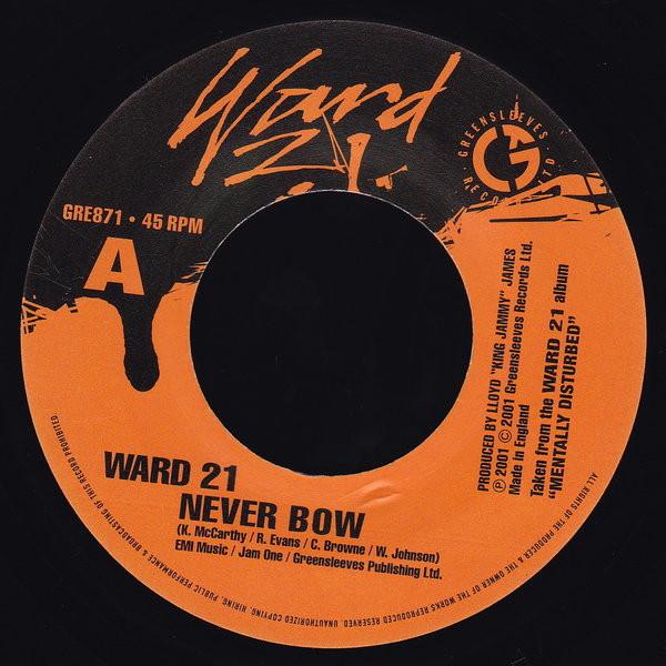 

7inch Record WARD 21 Never Bow For Da Ladies Again GRE871 Greensleeves Re 2001 UK Reggae Ska Dub Used