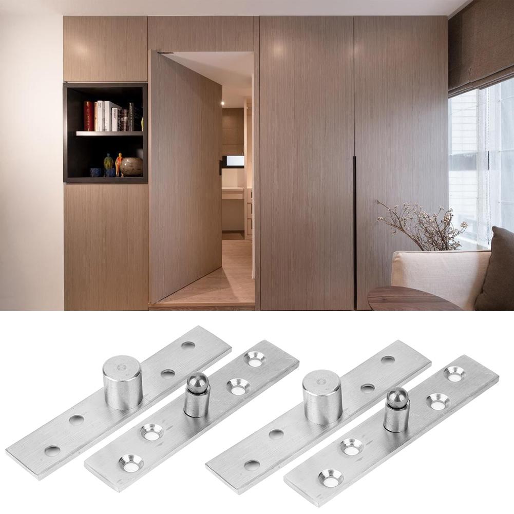 2pcs 360 Degree Rotary Pivot Hinge Stainless Steel Rotating Door Hinge 95mm LongCentral Pivot