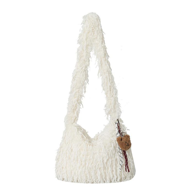 

The Fluffy Tassel Bag for Autumn and Winter Is A Versatile Korean-style Hand-held Women s Bag 32*26*6