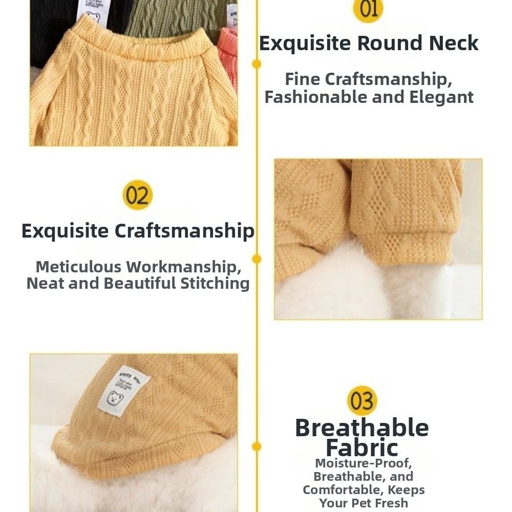Solid Color Dog Knitting Sweater Cozy Pet Pullover Fashionable Cat Vest  Autumn Winter Season