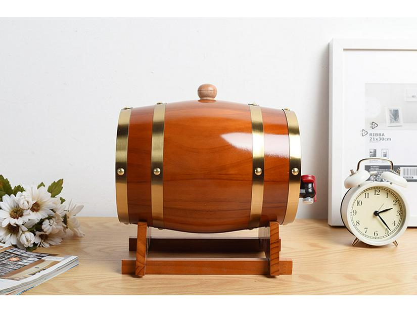 Red Wine Barrel Home Decor: Handmade Wooden Display Ornament for Bar or Restaurant