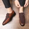 Men Street Style Monks Loafers Shoes Wedding Party Shoes Formal Business Suede Dress Prom Shoes Large Size
