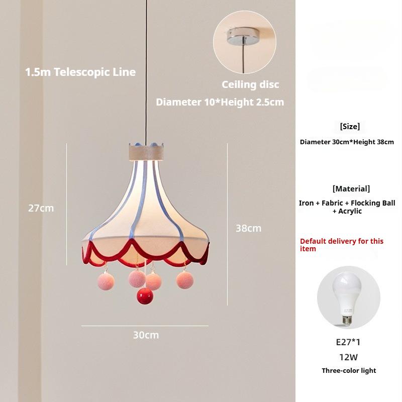Original Design: Circus Retro Pendant Light, Fabric Bedroom Light, Dreamy Children's Room Light Fixture