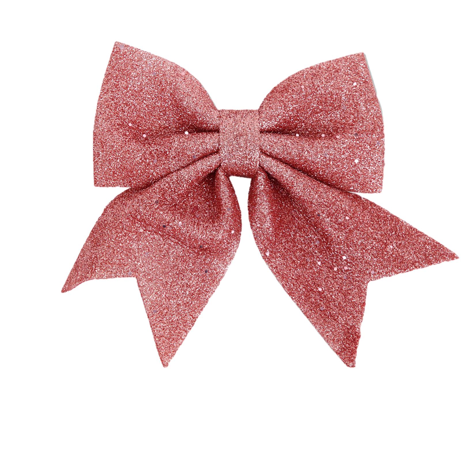 

Рождественские украшения в виде бантов, елочные украшения для дома, упаковка подарков, блестящие банты, венок, декор 2024 года, Новый год розовый