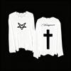 European and American Y2K Street Harajuku Gothic Design Cross Patch Long Sleeve T-shirt
