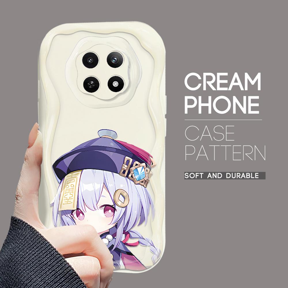 Cartoon-Muster Creme Textur Gehäuse Wellenförmige Kante Weiche Silikonabdeckung Telefonhülle für OPPO Reno Realme OnePlus Vivo