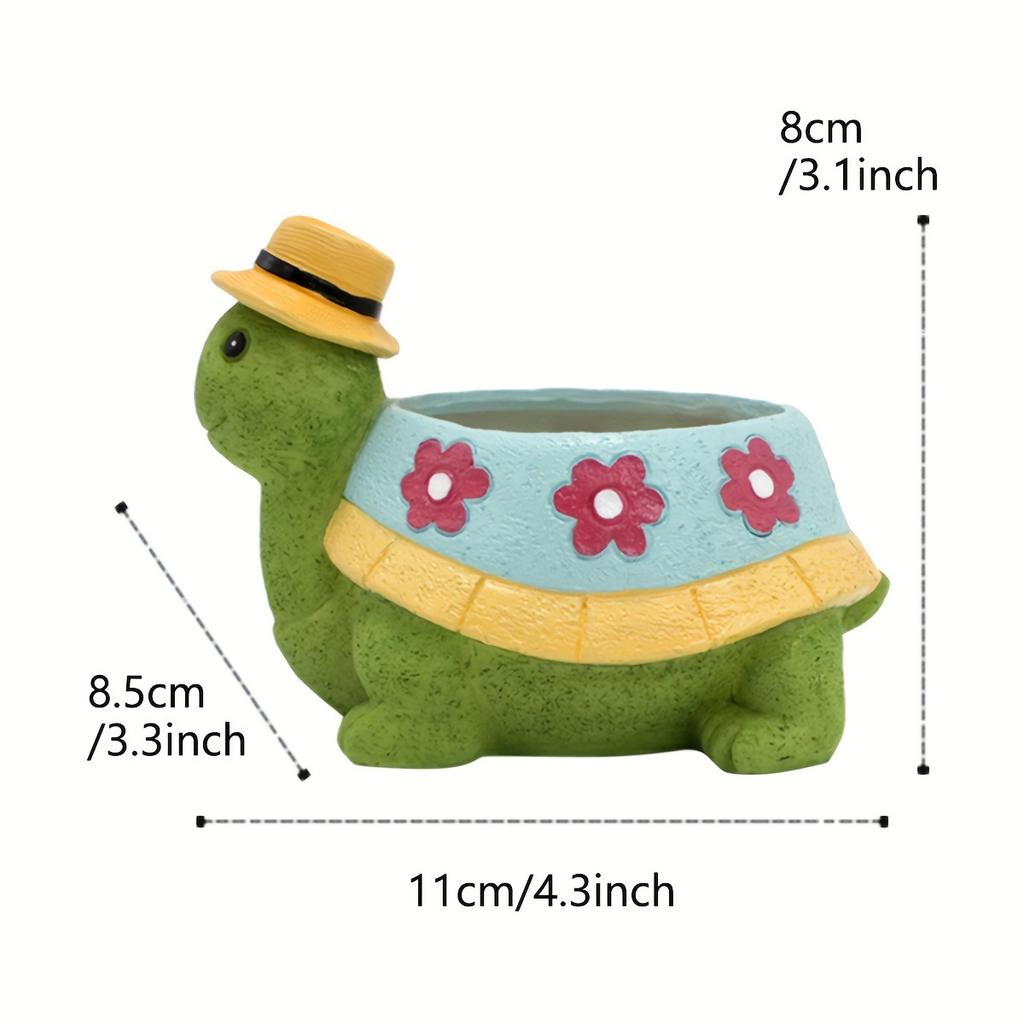 Cute Turtle Flower Pot, Planter Pot For Indoor And Outdoor, Succulent Plant Pots, Plants Desk Display Resin Pots, Fower Arrangement Home Decoration
