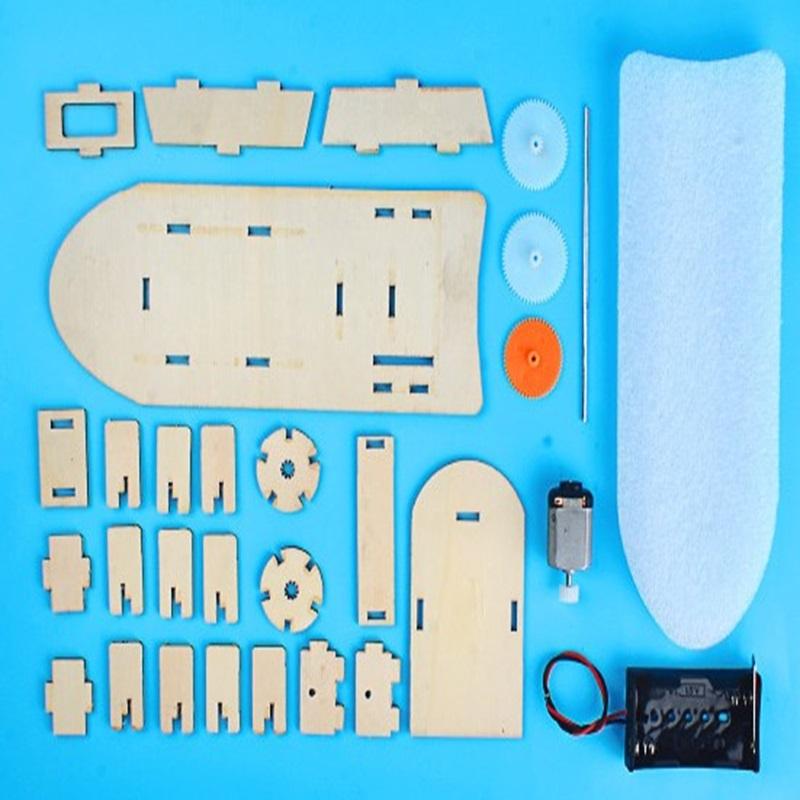 Diy Boat Model Material Set Wood Boat Building Kit 3D Assemble Wooden Paddle Steamer Creative Teaching Educational Science