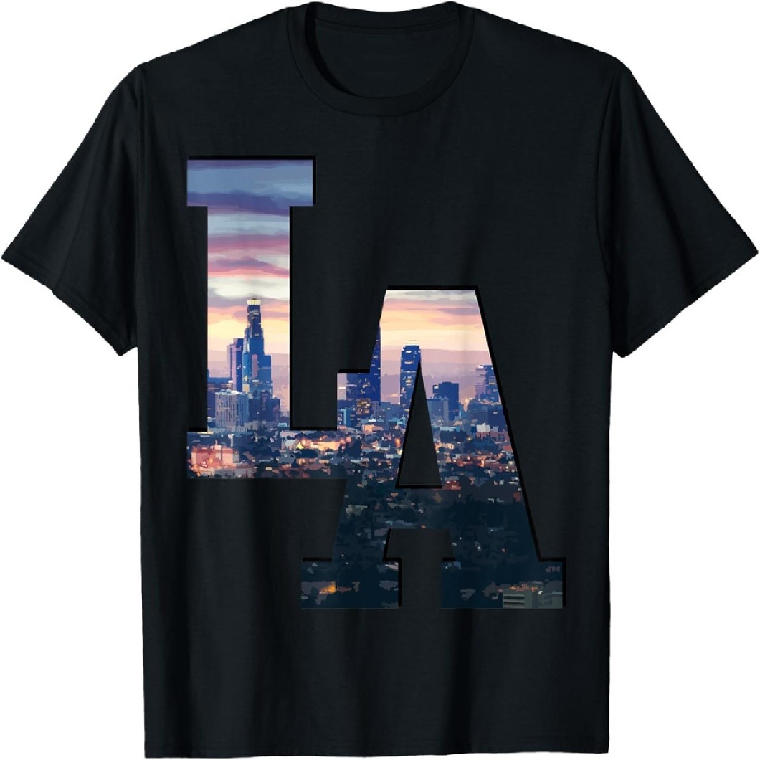 Los Angeles LA Skyline Vintage California LA T-Shirt S