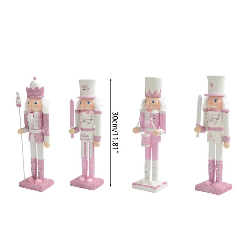 Pink King Wood Walnut Cracker Puppet Soldier Christmas Decoration forXmas Decor NewYear Gift