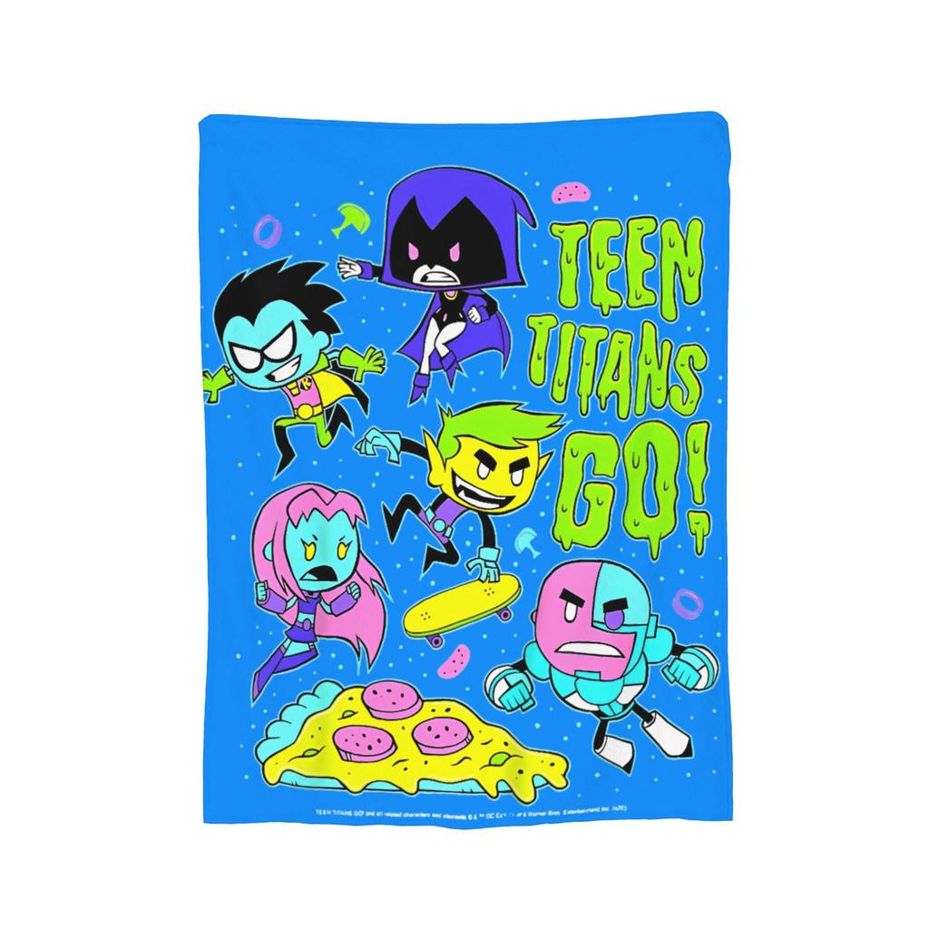 Coperta Familiare Teen Titans Go Flanella Vintage Morbida Coperte per Coprire Sedia Divano Inverno,