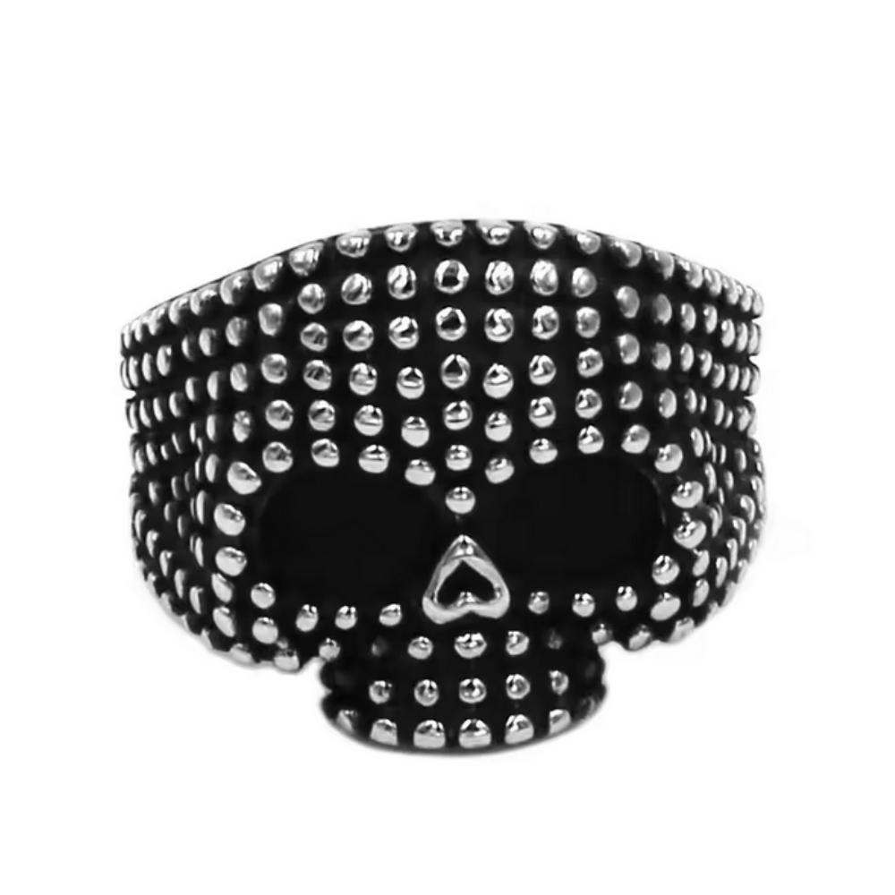 Wholesale Skull Biker Ring Stainless Steel Jewelry Classic Punk Silver Color Black Gold Biker Skull Ring Men Women Kids SWR0036A