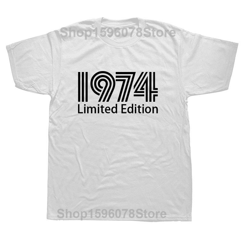 1974 Limited Edition Morsom 48-årsdag Grafisk T-skjorte Herre Sommerstil Mote Korte Ermer Streetwear T-skjorter