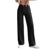 Straight Leg Elastic Button Business Casual Work Pants Knitted Elastic Waist Casual Pants