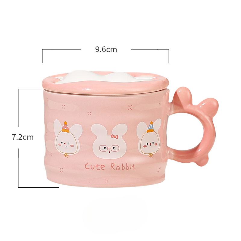 Fufu Puppy Rabbit Girl Mug High Looking Girl Water Cup Ceramic Cup Office Coffee Cup