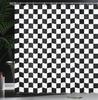 Checkers Game Shower Curtain, Geometric Grid Style Monochrome Squares In Traditional Game Board Design, Cloth Fabric B