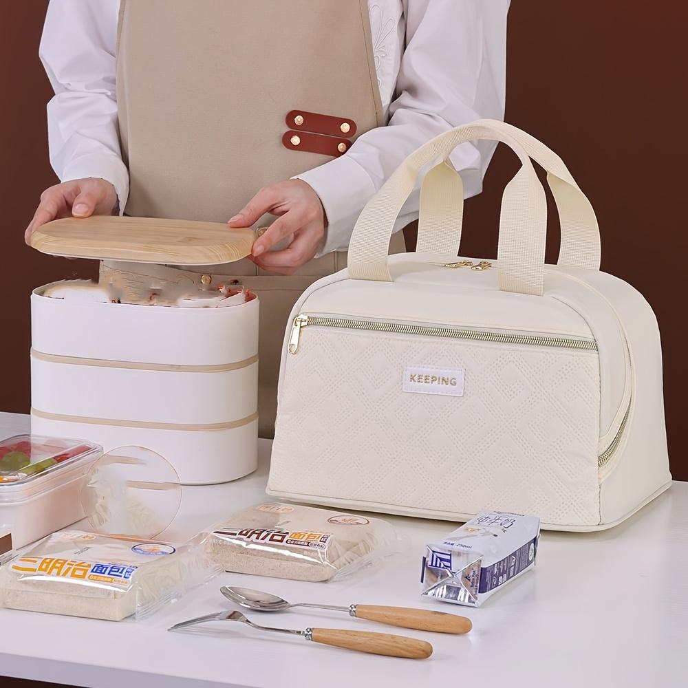Non Food Contact 1pc New Style High Appearance Level Hand Held Lunch Box Bag for Carrying Food To Work, Insulated Lunch Bag, Picnic Insulated Bag