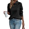 Women's Color High Neck Pullover Sweatshirt for Fall Winter