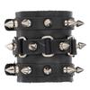 Adjustable Punk Wristband Faux Leather Spikes Bangle Studded Unisex Metal Rivet Bracelet