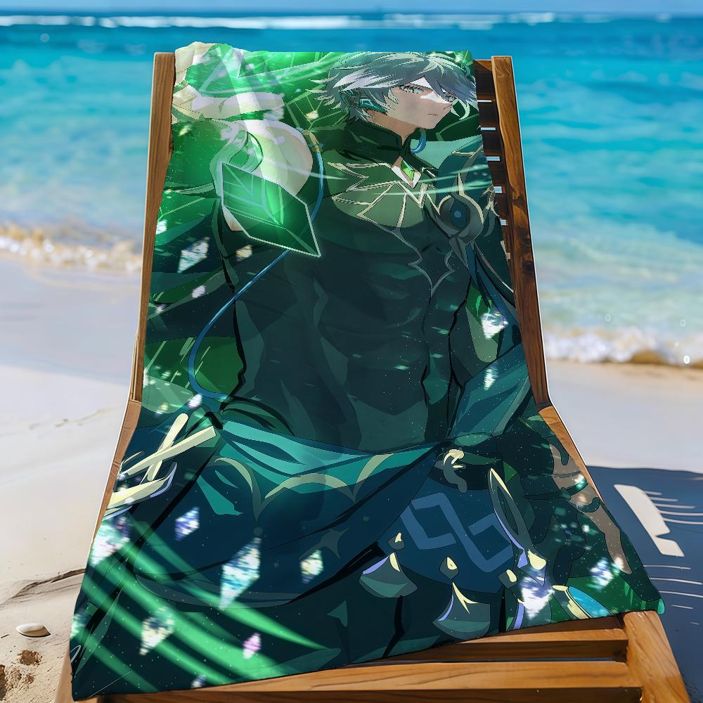 

Genshin Impact Alhaitham Game Towel Sports Quick Dry Travel Camping Gear Sandproof Soft Light Large Beach Towel W30*H60(CM)