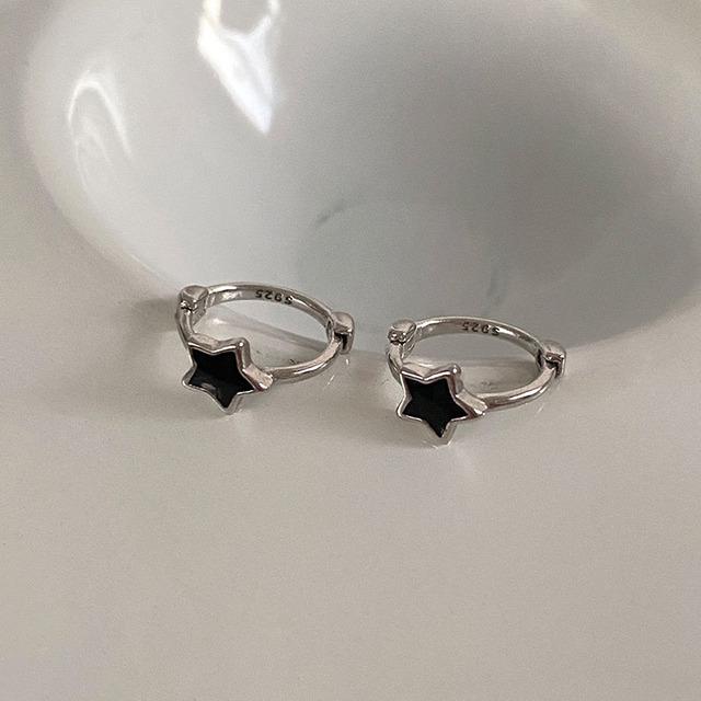 ANENJERY Star Heart Rectangle Small Hoop Earrings Female Simple Exquisite Mini Circle Earrings