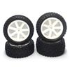 4Pcs Front Rear Wheels Set 12mm Hex Hubs Rubber Wheel Rims Sponge Inserts RC Off Road Tires for RC 1/10 Off Road Buggy Car