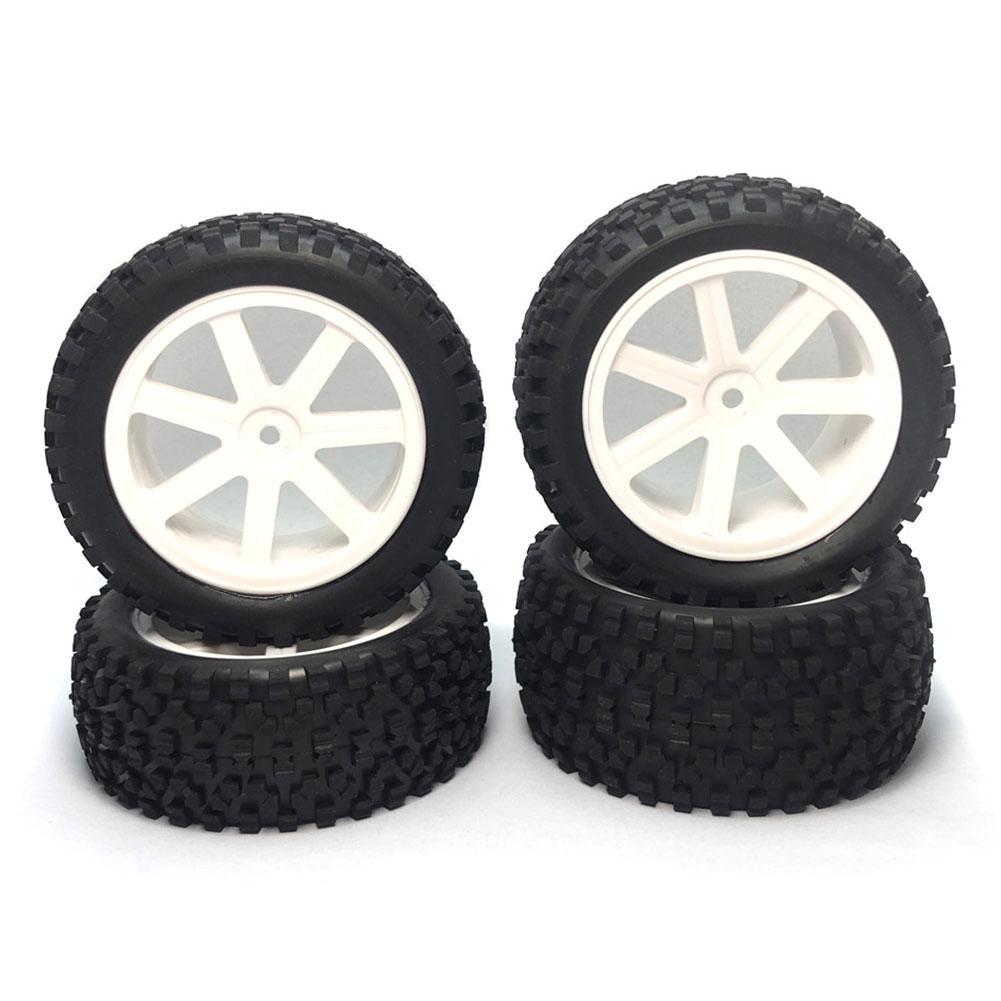 

4Pcs Front Rear Tires 12mm Hex Hubs Rubber Wheel Rims Sponge Inserts Rubber Tires for Redcat HPI HSP Traxxas ZD Racing білий