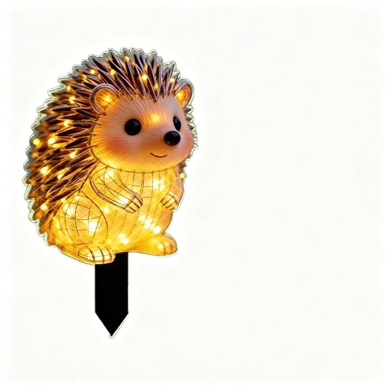 Solar Hedgehog Garden Decorative Stake Lights 2D Waterproof Bright LED Outdoor Lighting for Pathway Walkway Yard