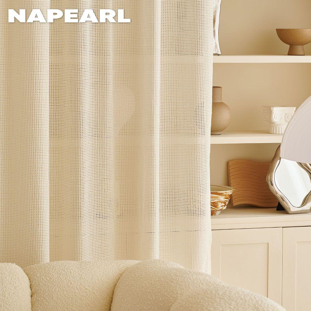 1PC NAPEARL Fashionable and Minimalist Solid Color Textured Soft Sheer Curtain Tulle for Living Room Bedroom Window Sheer Curtain For Home Decor
