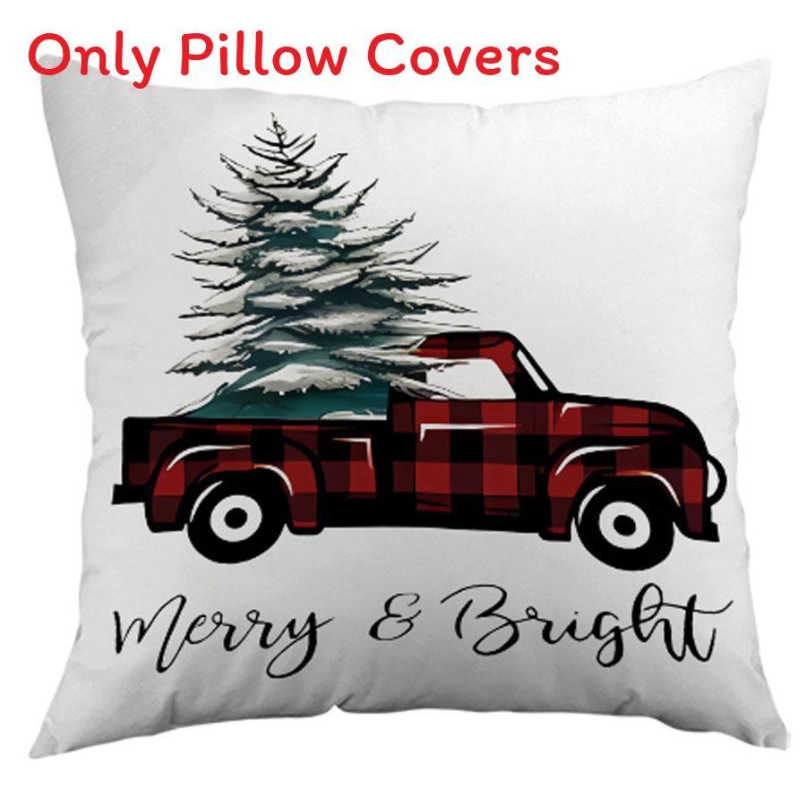 Christmas Decor Pillow Cover With Plush Material For Living Room Festive Decor