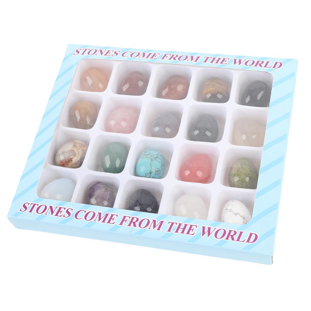 20 stk Steinsamling Naturstein og Krystallsamling Vitenskapssett for Barn Over 5