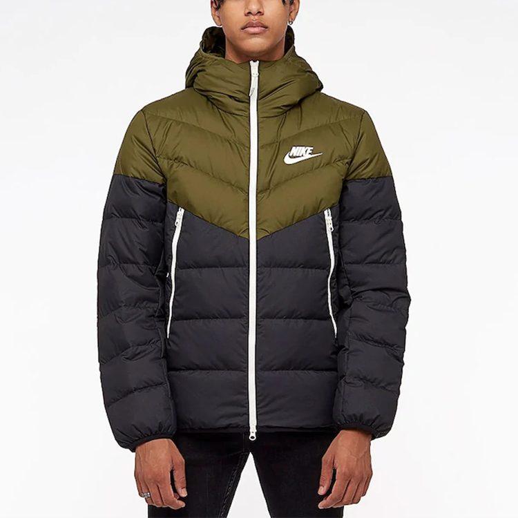 Nike Down Jackets Men's Green Black Multicolor Hooded Moderate Other 928834-395
