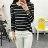 Women's Crew Neck Long Sleeve Striped Tee Loose Fit Casual Commute Polyester Autumn Basic Top