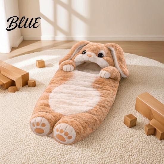 Indoor Outdoor Sleeping Bag Plush Rabbit Envelope Bag Lop-eared Bunny Slumber for Kids Portable Nap Mat Kids Animal Sack Home Travel Childhood