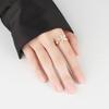 Geometric Copper Adjustable Ring With Flower Motif For Women Fashion Jewelry