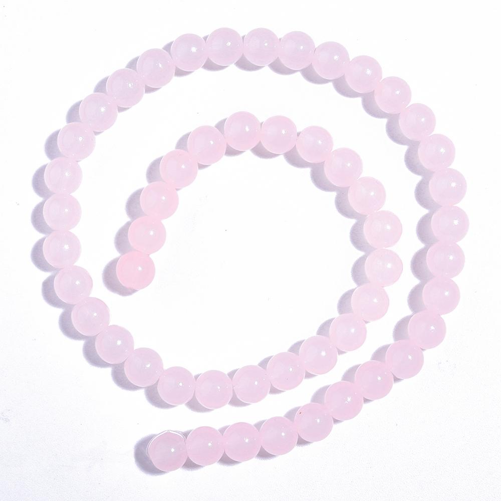 1 Strand 6/8mm Solid Color Glass Beads Loose Spacer Round Beads For Jewelry Making DIY Handmade Bracelet Necklace Accessories