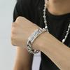 2026 Trendy Brand Chain Jewelry Retro Personality Domineering Dragon Pattern Men's Bracelet Carved Faucet Silver Chain